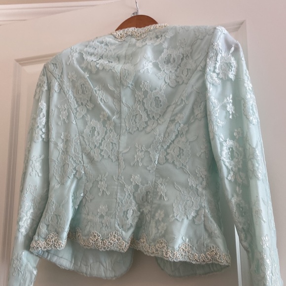 Nah Nah Collection Two Piece Teal Maxi Formal Skirt with Decorated Jacket - Picture 5 of 9